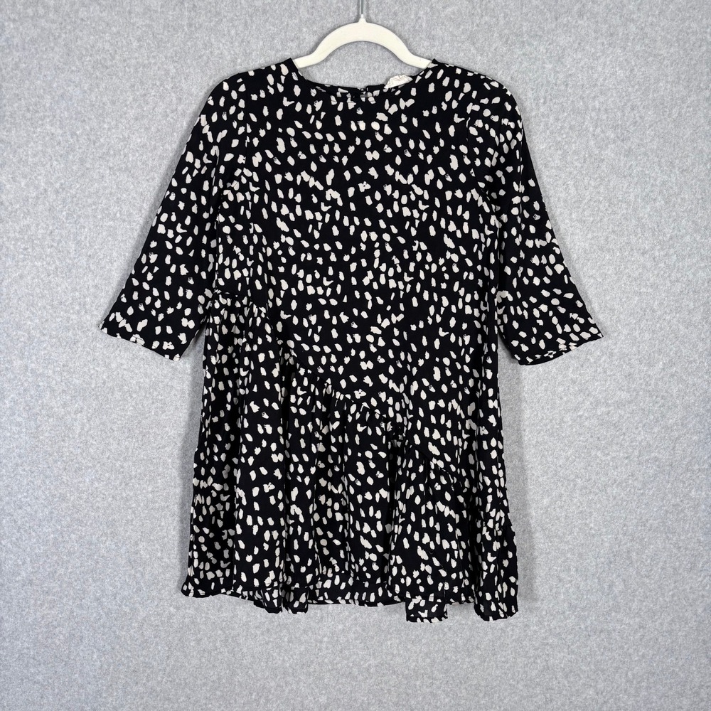 Hayden Girls Babydoll Dress Large Dalmatian Tiered Asymmetric‎ Ruffles Flowy
